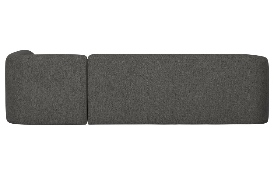 BEPUREHOME Sloping hjrnesofa, hjre - grsort melange chenille polyester