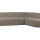 BEPUREHOME Sloping hjrnesofa, hjre - lysebrun melange chenille polyester