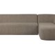 BEPUREHOME Sloping hjrnesofa, hjre - lysebrun melange chenille polyester