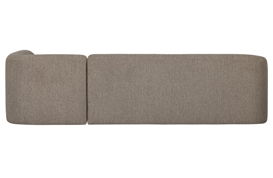BEPUREHOME Sloping hjrnesofa, hjre - lysebrun melange chenille polyester