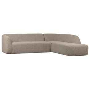 BEPUREHOME Sloping hjrnesofa, hjre - natur melange chenille polyester
