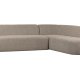 BEPUREHOME Sloping hjrnesofa, hjre - natur melange chenille polyester
