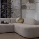BEPUREHOME Sloping hjrnesofa, hjre - natur melange chenille polyester