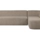 BEPUREHOME Sloping hjrnesofa, hjre - natur melange chenille polyester