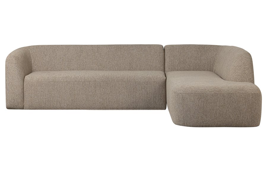 BEPUREHOME Sloping hjrnesofa, hjre - natur melange chenille polyester