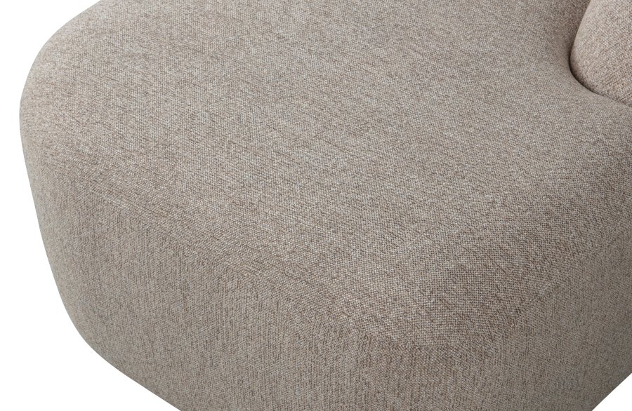 BEPUREHOME Sloping hjrnesofa, hjre - natur melange chenille polyester