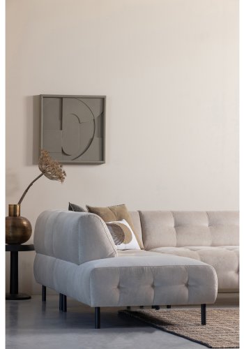 WOOOD EXCLUSIVE Lloyd hjrnesofa, venstre - havsalt vasket fljl og sort metal