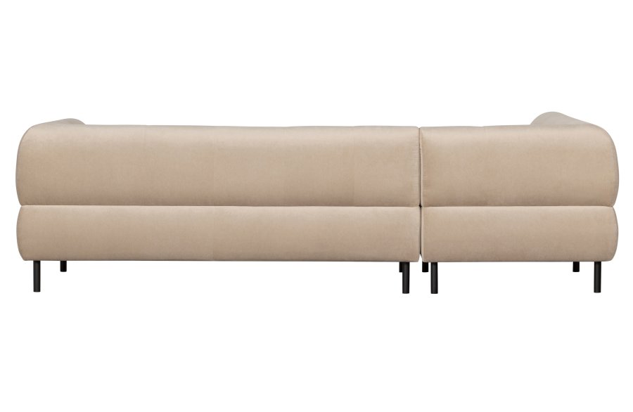 WOOOD EXCLUSIVE Lloyd hjrnesofa, venstre - havsalt vasket fljl og sort metal