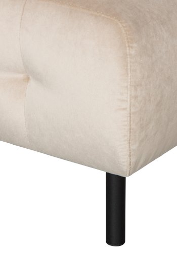 WOOOD EXCLUSIVE Lloyd hjrnesofa, venstre - havsalt vasket fljl og sort metal