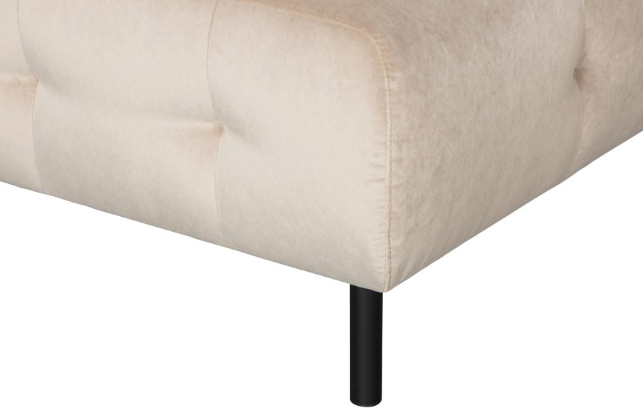 WOOOD EXCLUSIVE Lloyd hjrnesofa, venstre - havsalt vasket fljl og sort metal