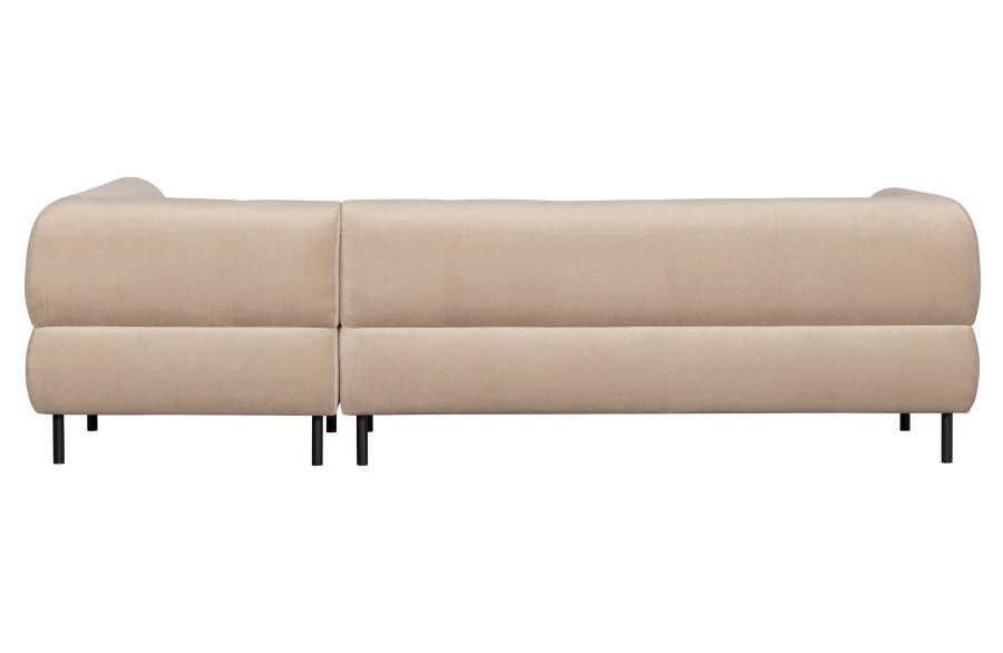 WOOOD EXCLUSIVE Lloyd hjrnesofa, hjre - havsalt vasket fljl og sort metal