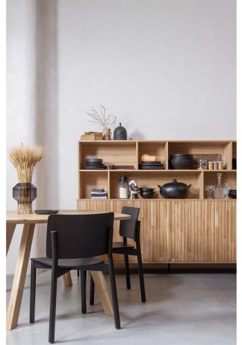 WOOOD Tablo spisebord, m. organisk form, kvadratisk - natur eg (130x130)