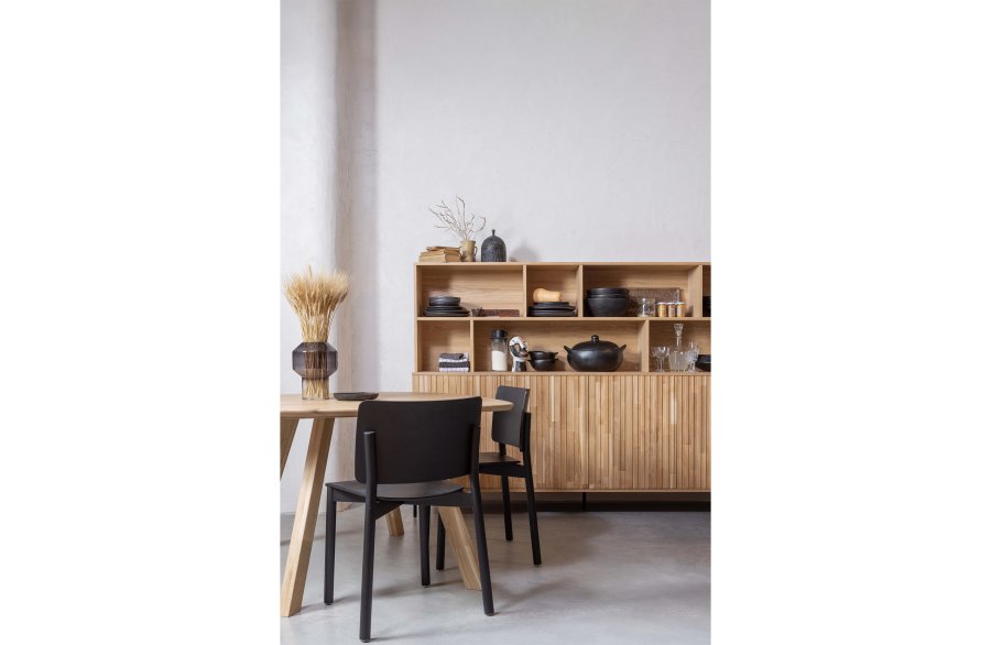 WOOOD Tablo spisebord, m. organisk form, kvadratisk - natur eg (130x130)