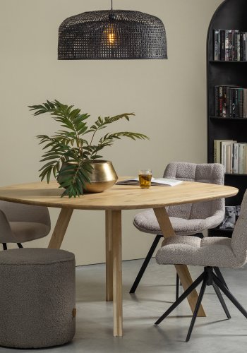 WOOOD Tablo spisebord, m. organisk form, kvadratisk - natur eg (130x130)