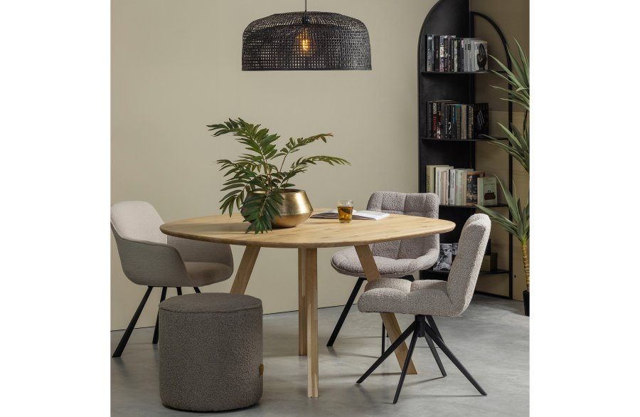 WOOOD Tablo spisebord, m. organisk form, kvadratisk - natur eg (130x130)