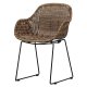 WOOOD EXCLUSIVE Willow havesol, m. armln - natur polyrattan og metal
