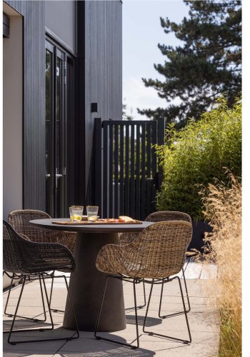 WOOOD EXCLUSIVE Willow havesol, m. armln - natur polyrattan og metal