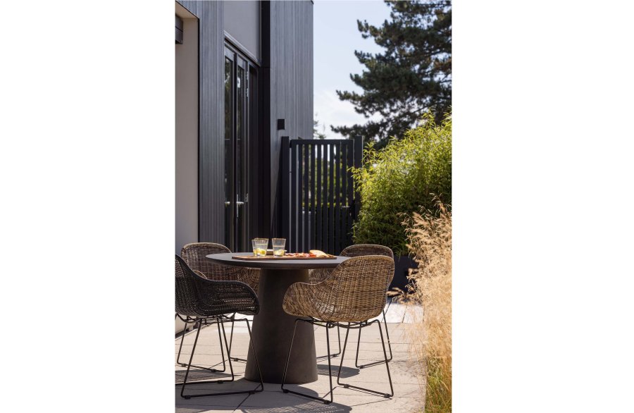 WOOOD EXCLUSIVE Willow havesol, m. armln - natur polyrattan og metal