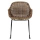WOOOD EXCLUSIVE Willow havesol, m. armln - natur polyrattan og metal