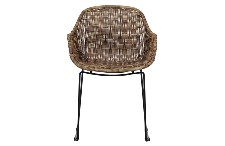 WOOOD EXCLUSIVE Willow havesol, m. armln - natur polyrattan og metal