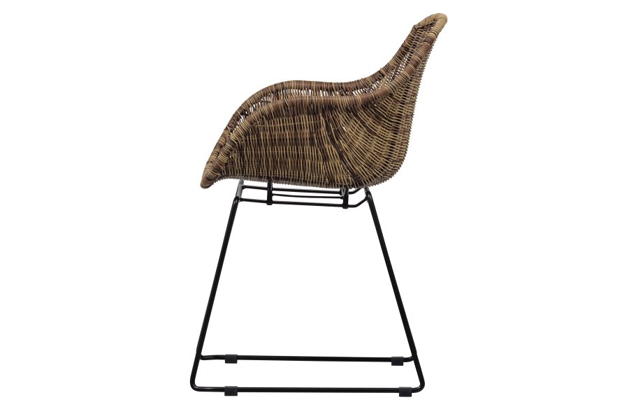 WOOOD EXCLUSIVE Willow havesol, m. armln - natur polyrattan og metal