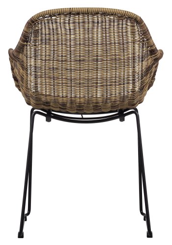 WOOOD EXCLUSIVE Willow havesol, m. armln - natur polyrattan og metal