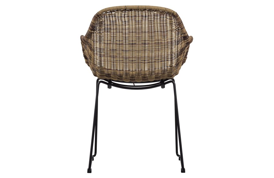 WOOOD EXCLUSIVE Willow havesol, m. armln - natur polyrattan og metal