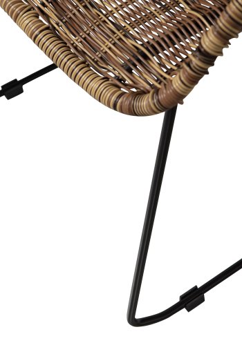 WOOOD EXCLUSIVE Willow havesol, m. armln - natur polyrattan og metal