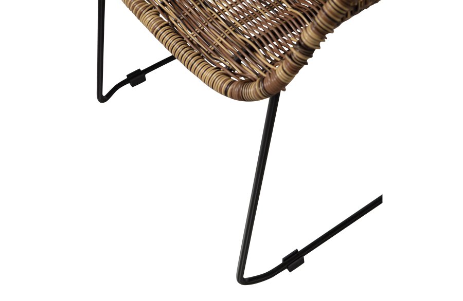 WOOOD EXCLUSIVE Willow havesol, m. armln - natur polyrattan og metal