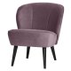 WOOOD Sara lnestol - varm lilla polyester fljl og tr