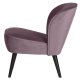 WOOOD Sara lnestol - varm lilla polyester fljl og tr