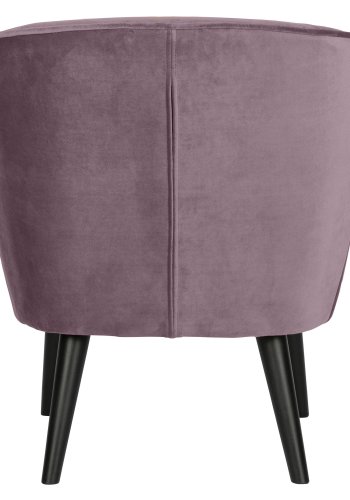 WOOOD Sara lnestol - varm lilla polyester fljl og tr