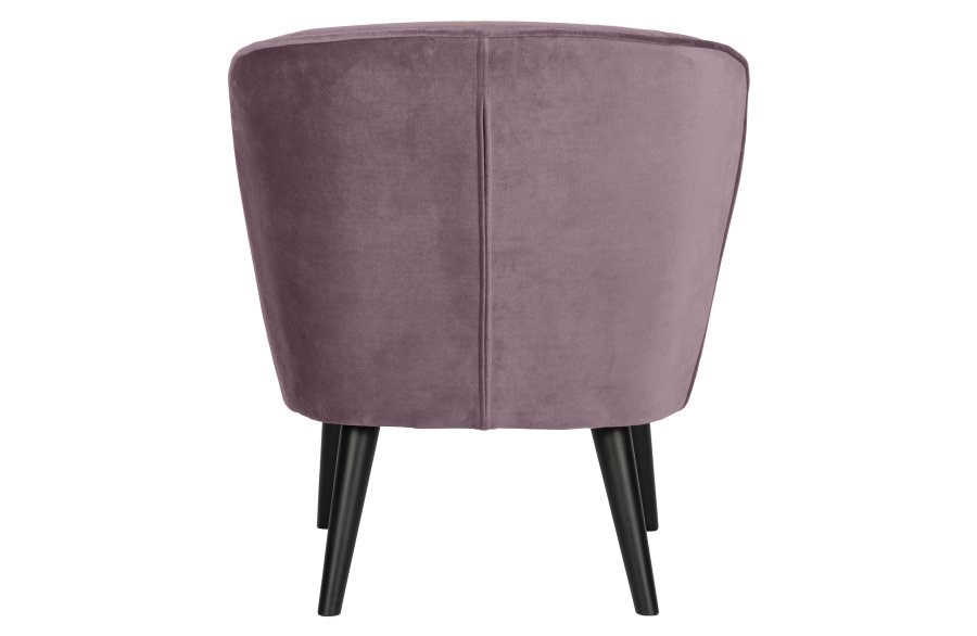 WOOOD Sara lnestol - varm lilla polyester fljl og tr