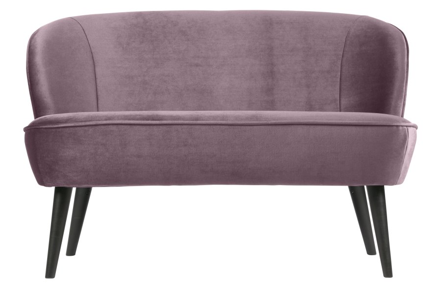 WOOOD Sara lille sofa - varm lilla polyester fljl og tr