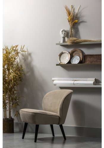 WOOOD Sara lnestol - khaki polyester fljl og tr