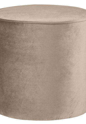 WOOOD Sara hj puf, rund - khaki polyester fljl (46)