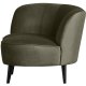 WOOOD Sara lounge lnestol, venstre - varm grn polyester fljl og tr