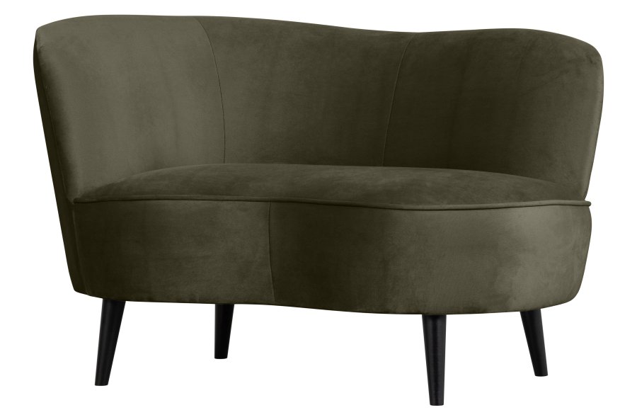 WOOOD Sara lounge lnestol, venstre - varm grn polyester fljl og tr