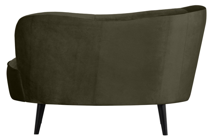 WOOOD Sara lounge lnestol, venstre - varm grn polyester fljl og tr