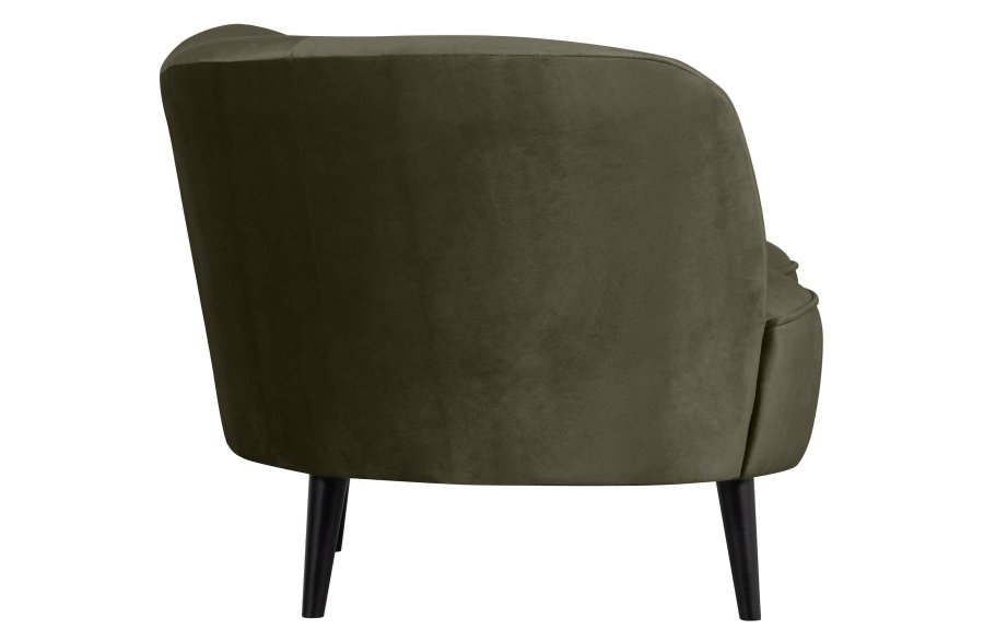 WOOOD Sara lounge lnestol, venstre - varm grn polyester fljl og tr