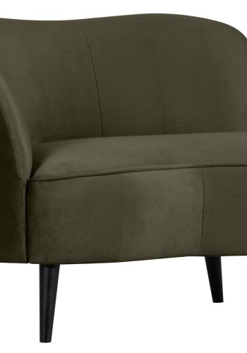 WOOOD Sara lounge lnestol, venstre - varm grn polyester fljl og tr