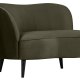 WOOOD Sara lounge lnestol, venstre - varm grn polyester fljl og tr