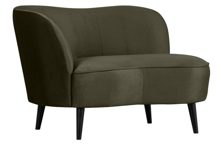 WOOOD Sara lounge lnestol, venstre - varm grn polyester fljl og tr