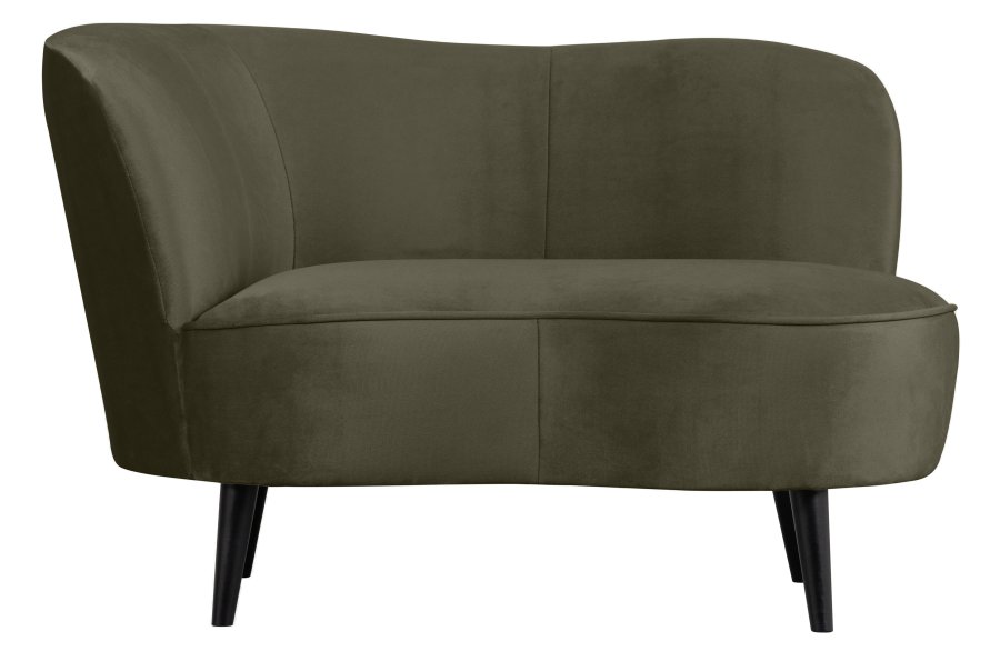 WOOOD Sara lounge lnestol, venstre - varm grn polyester fljl og tr