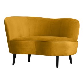 WOOOD Sara lounge lnestol, venstre - okker polyester fljl og tr