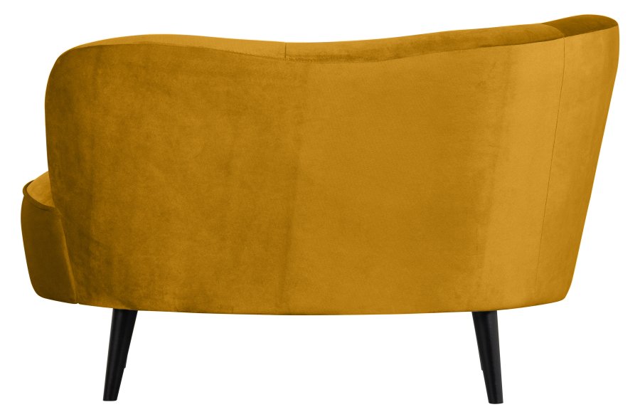 WOOOD Sara lounge lnestol, venstre - okker polyester fljl og tr