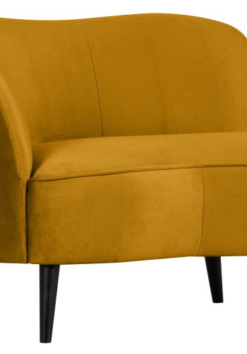 WOOOD Sara lounge lnestol, venstre - okker polyester fljl og tr