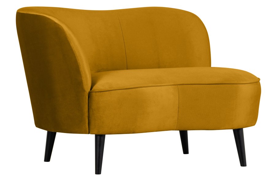 WOOOD Sara lounge lnestol, venstre - okker polyester fljl og tr