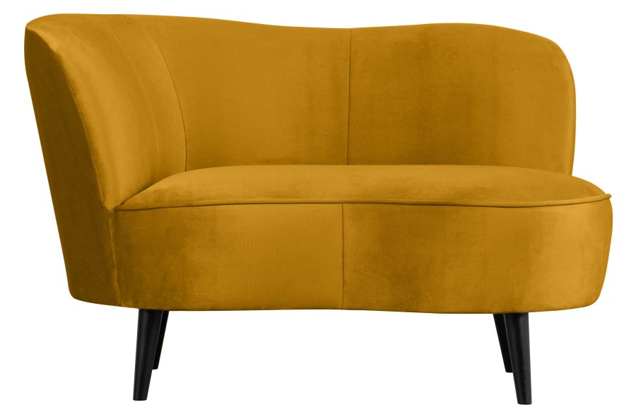 WOOOD Sara lounge lnestol, venstre - okker polyester fljl og tr