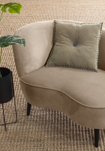 WOOOD Sara lounge lnestol, venstre - khaki polyester fljl og tr